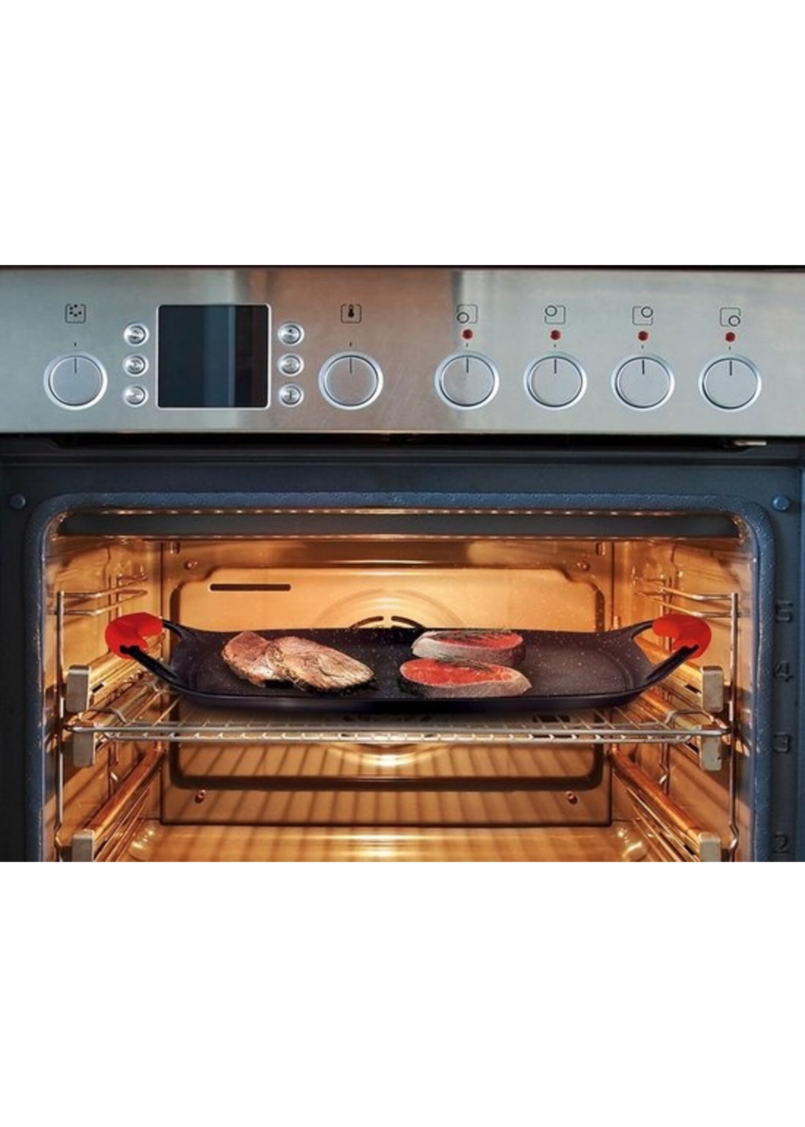 Royalty Line® BTG47M Grillplaat Inductie - 29 x 47 cm - Grillpan