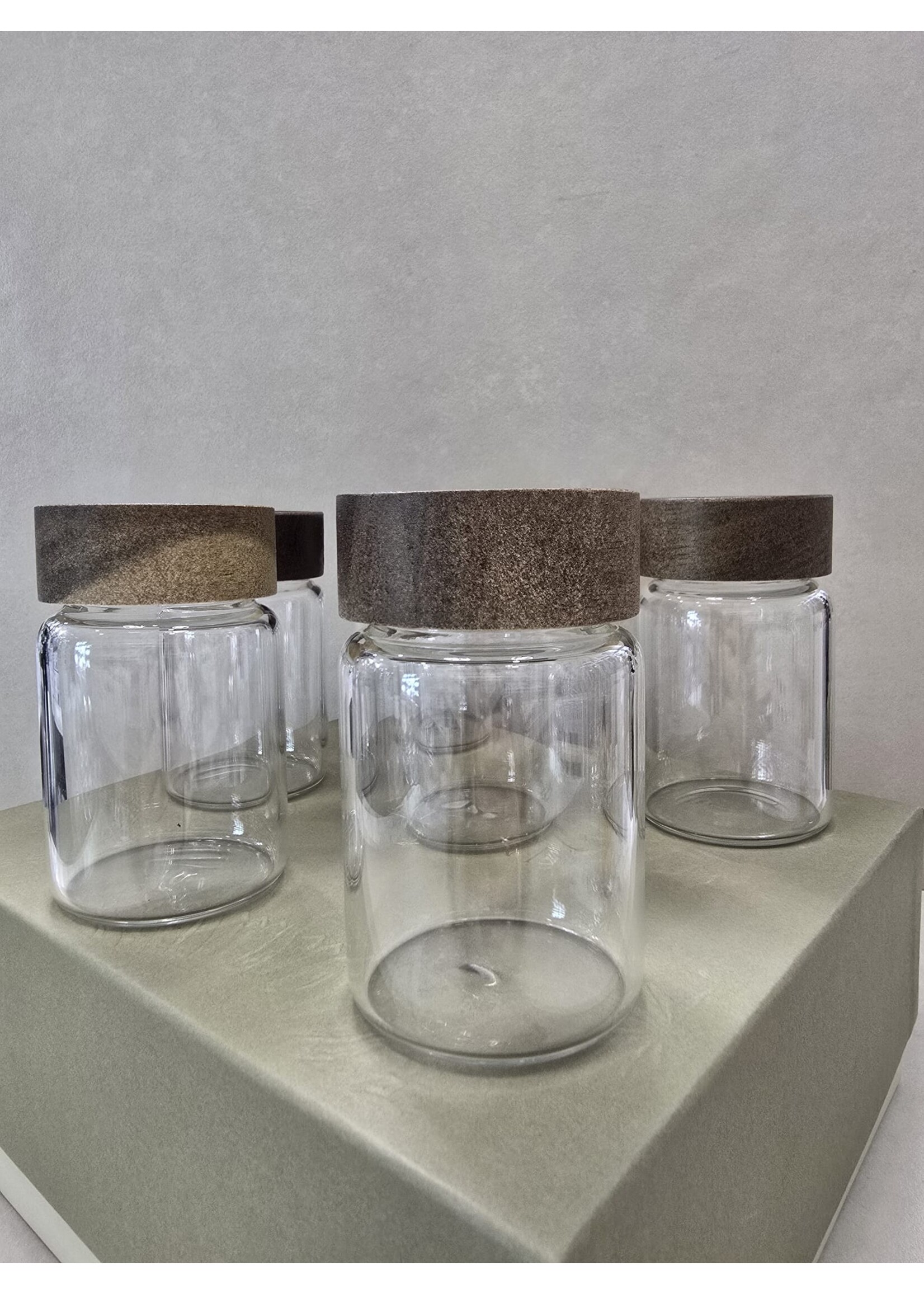 Bavary Lot de 6 bocaux de rangement avec couvercles en bambou