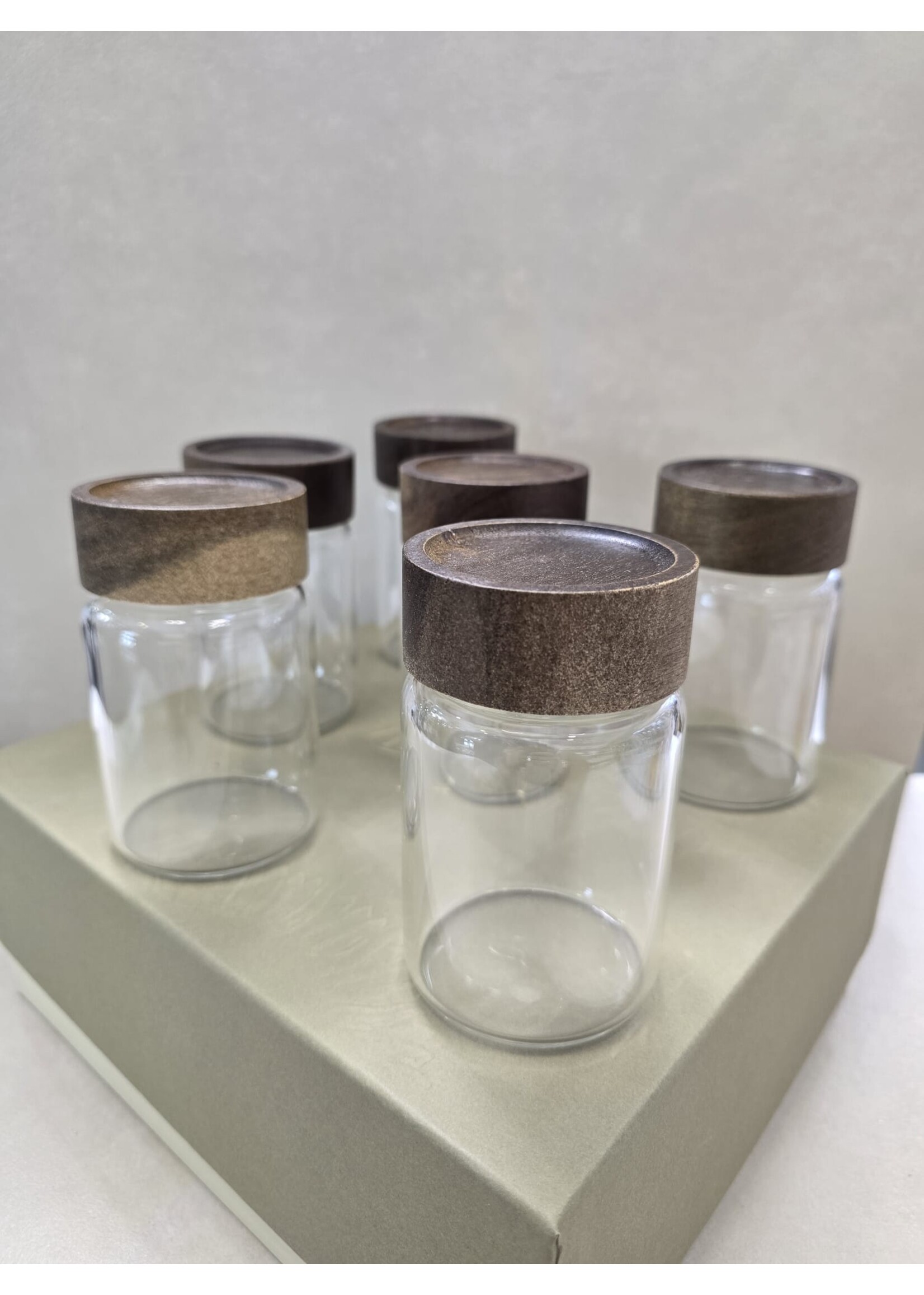 Bavary Lot de 6 bocaux de rangement avec couvercles en bambou