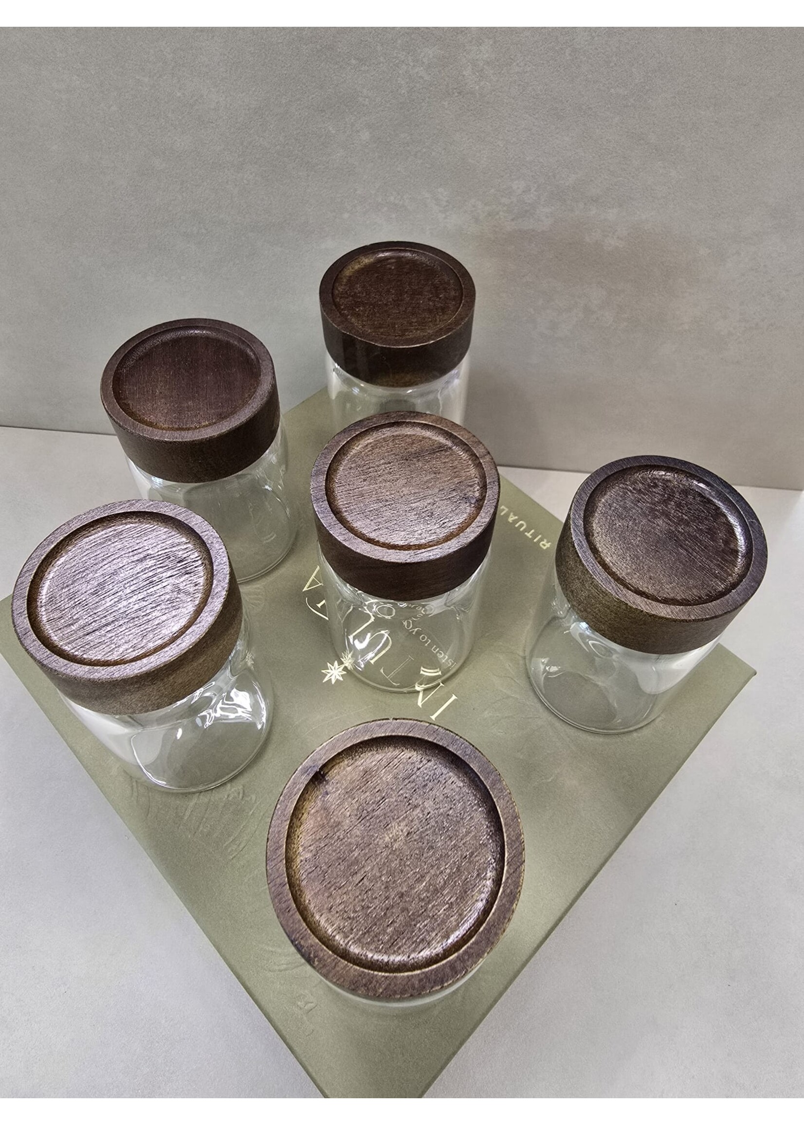 Bavary Lot de 6 bocaux de rangement avec couvercles en bambou