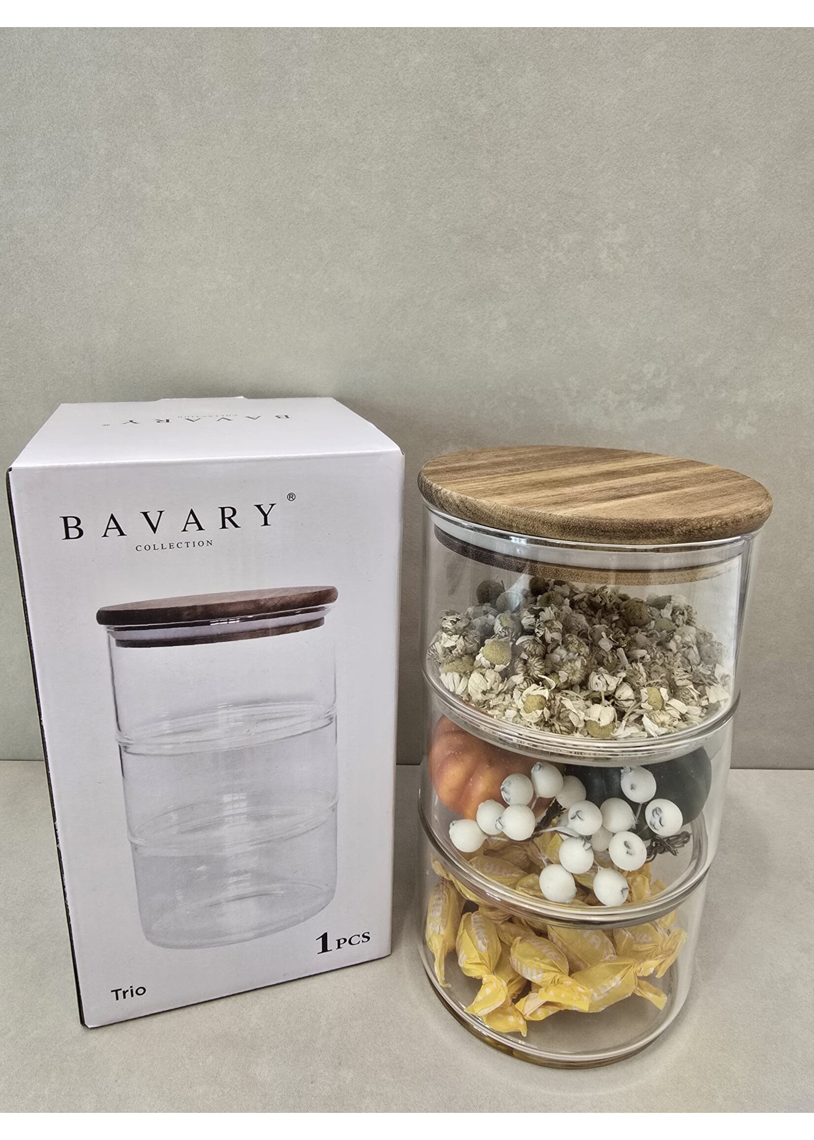 Bavary Bocaux de rangement en 3 pièces avec couvercle