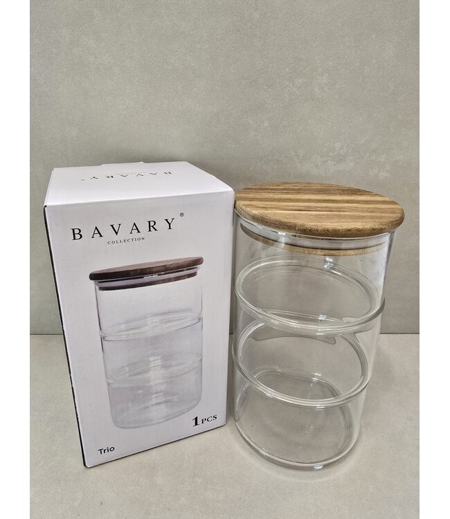 Bavary 3-delige voorraadpotjes met deksel