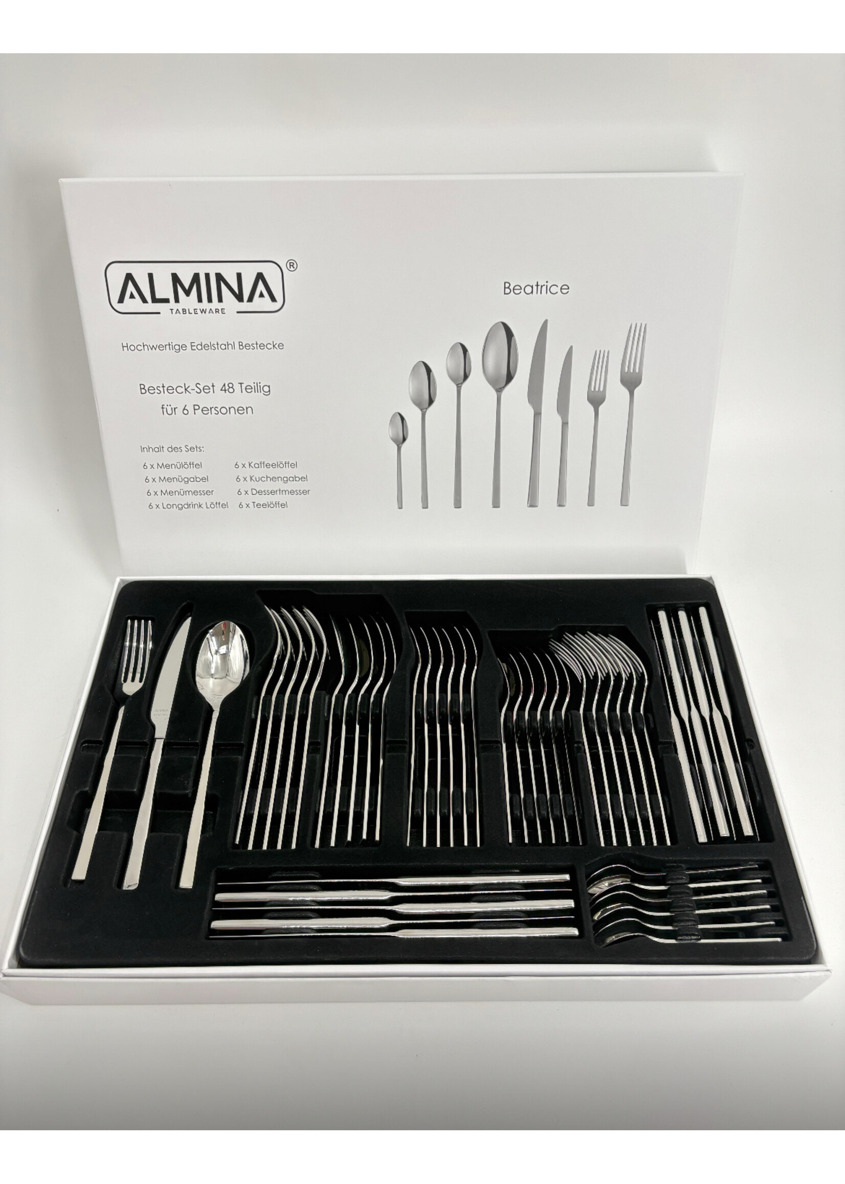 Ensemble de couverts Almina Lavina 48 pièces (acier inoxydable 18/10)