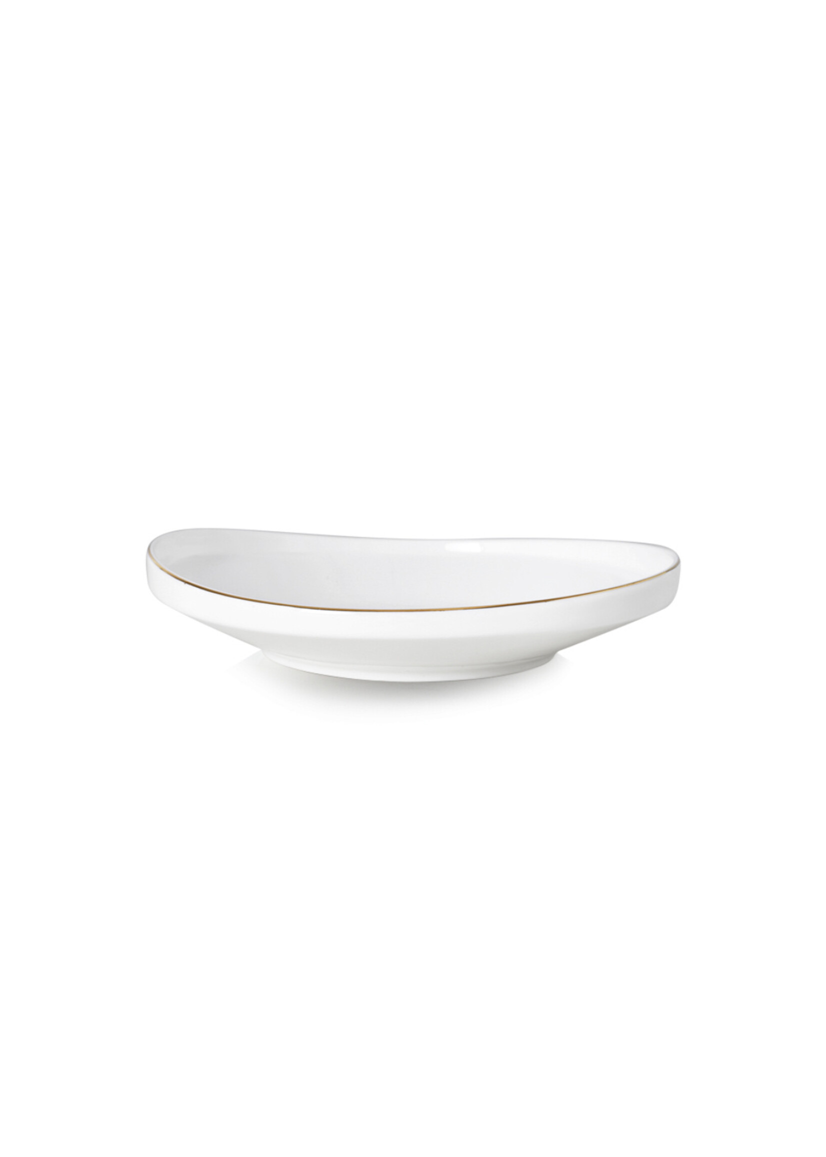 Levinza Luna – Service de table 27 pièces en porcelaine fine (blanche et dorée)