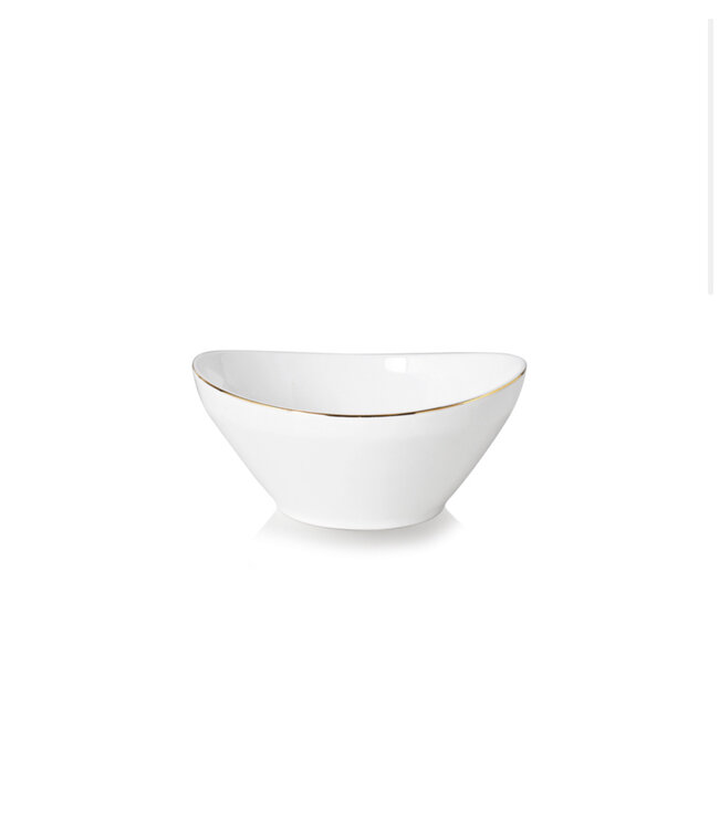 Levinza Luna – Service de table 27 pièces en porcelaine fine (blanche et dorée)