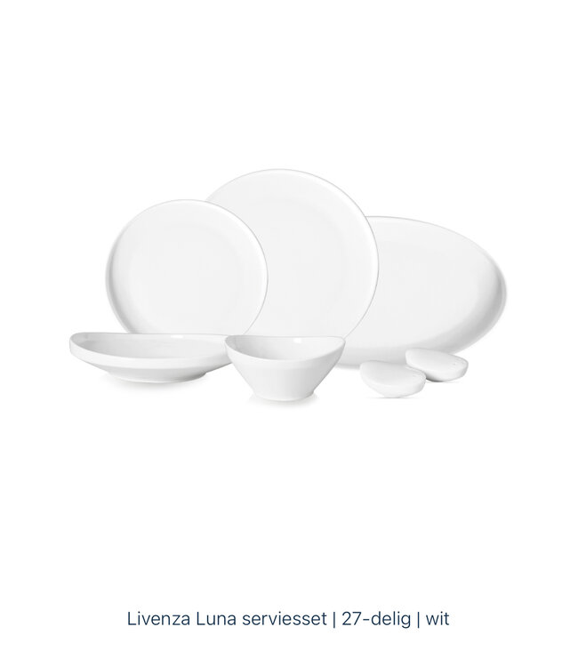 Levinza Luna – 27-delige serviesset van fijn porselein (wit met goud