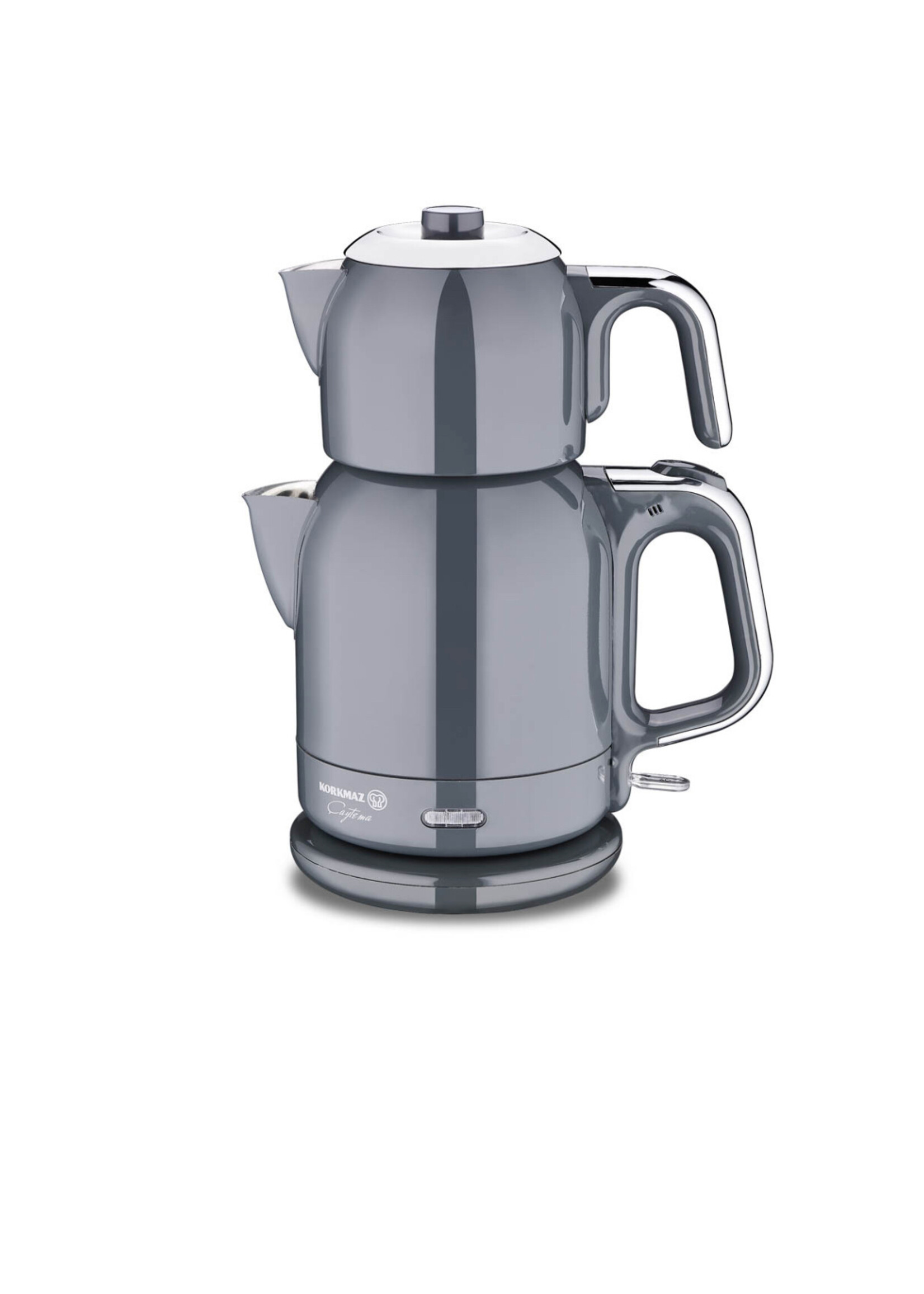 Korkmaz Caytema A331-12 Elektrisches Teekessel-Set – 1,7 l, Edelstahl, Anthrazit