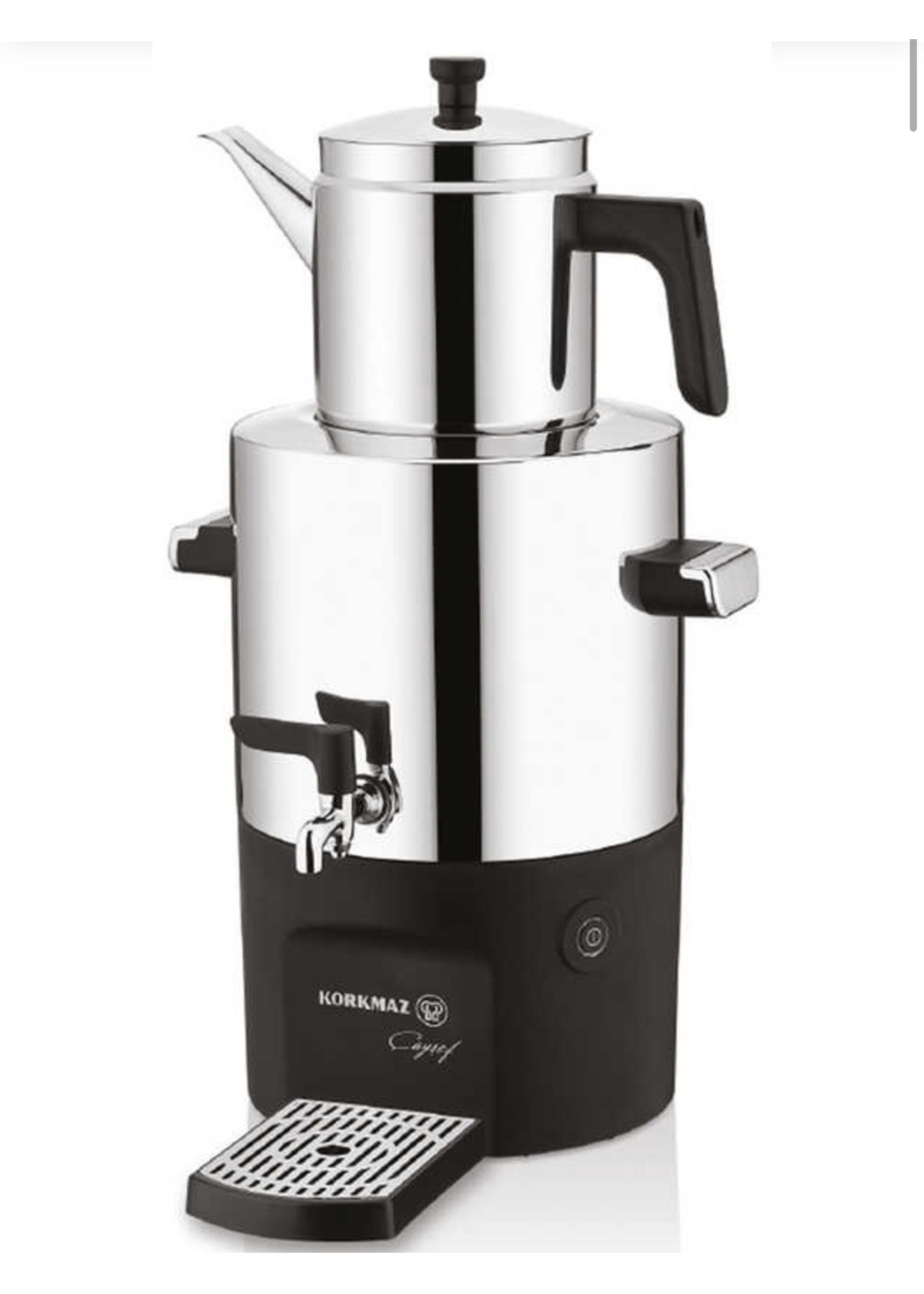 Korkmaz Caysef Samovar acier inoxydable / Chrome