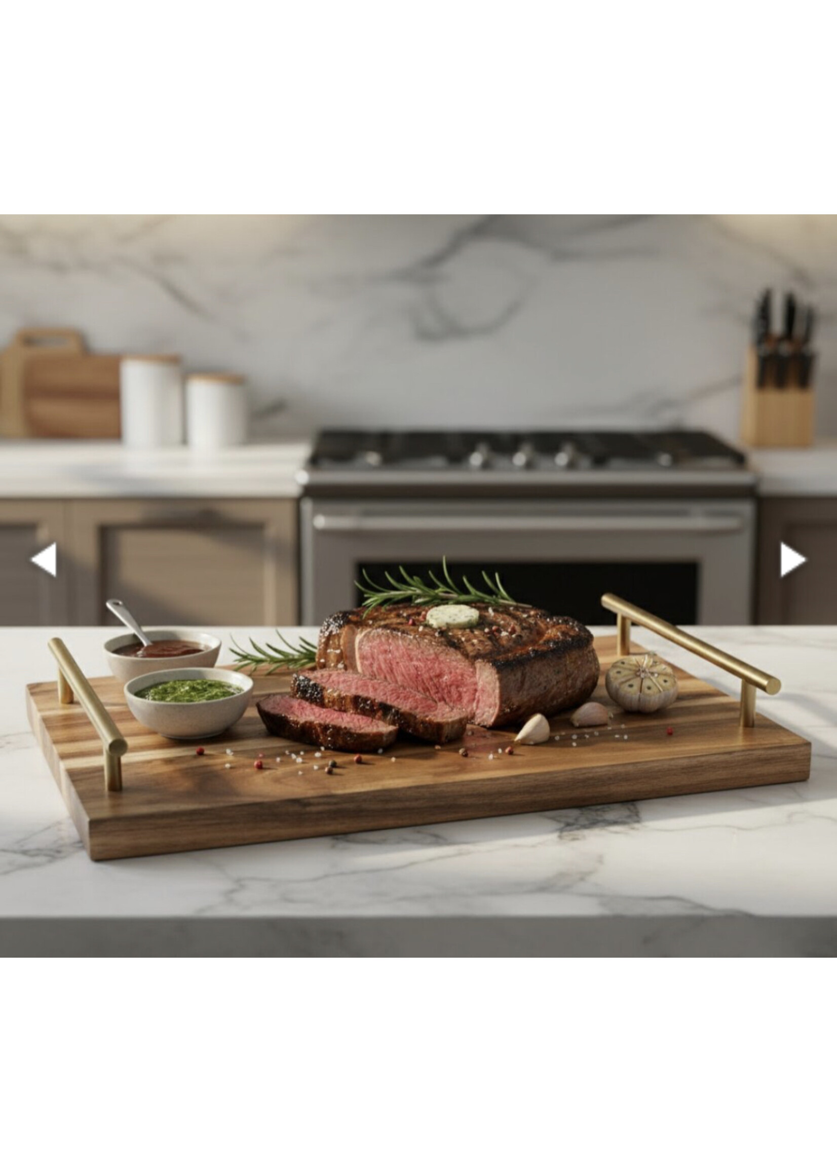 Planche de service en bois d'acacia – 36 x 17 cm