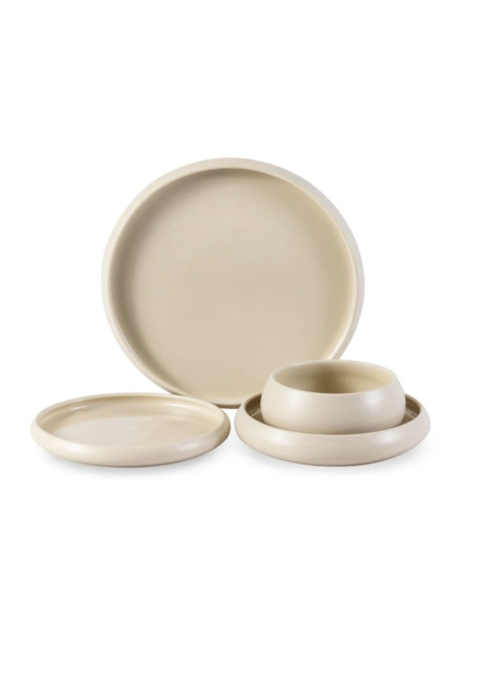 Bavary 24-delige Serviesset chubby beige mat porselein