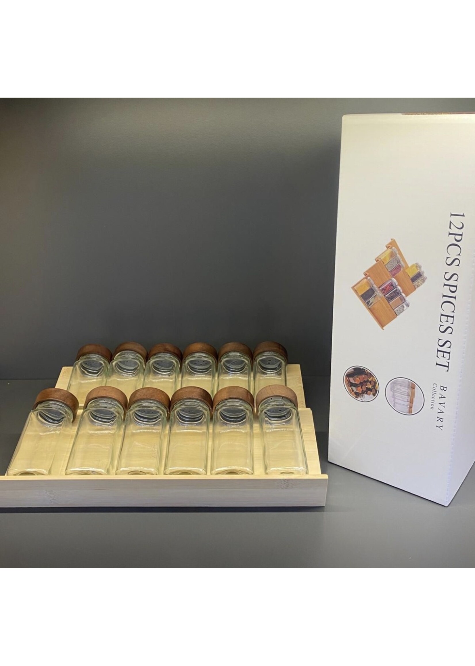 Bavary Ensemble de 12 pots à herbes avec support