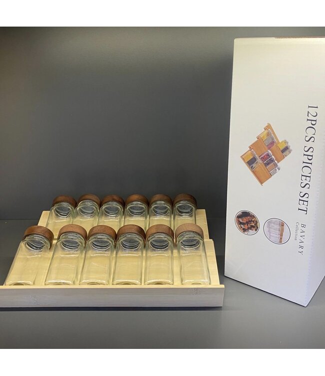 Bavary Ensemble de 12 pots à herbes avec support