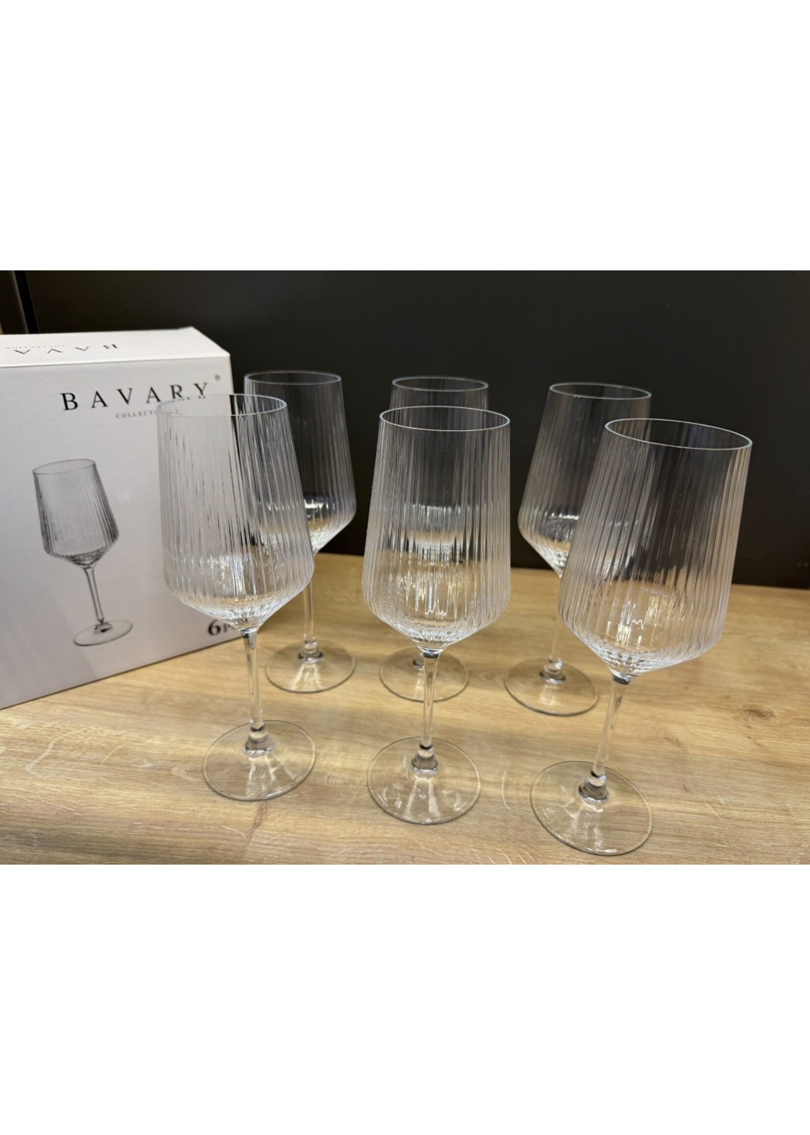6 verres à vin côtelés (Collection Bavaria)