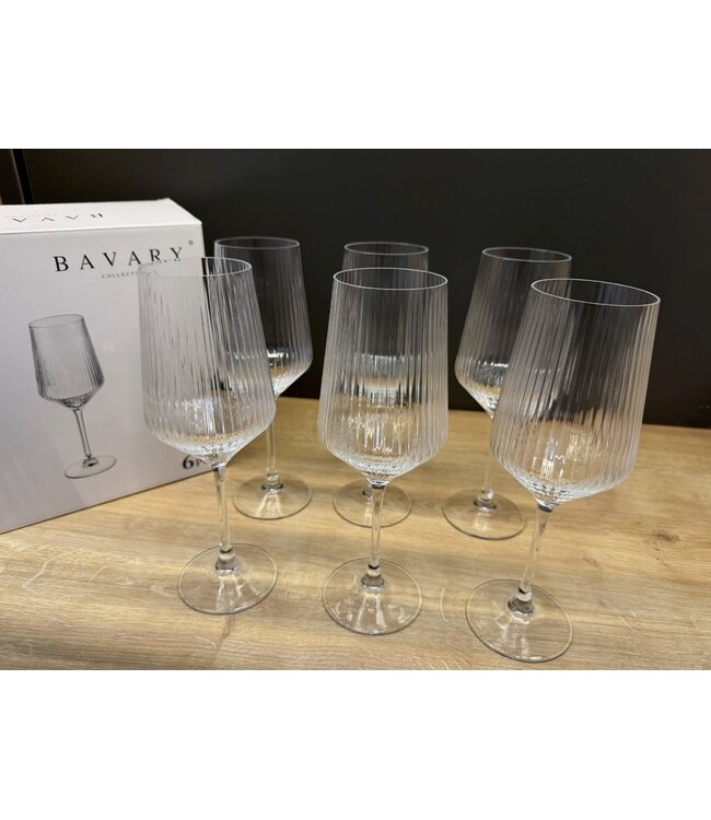 6 verres à vin côtelés (Collection Bavaria)