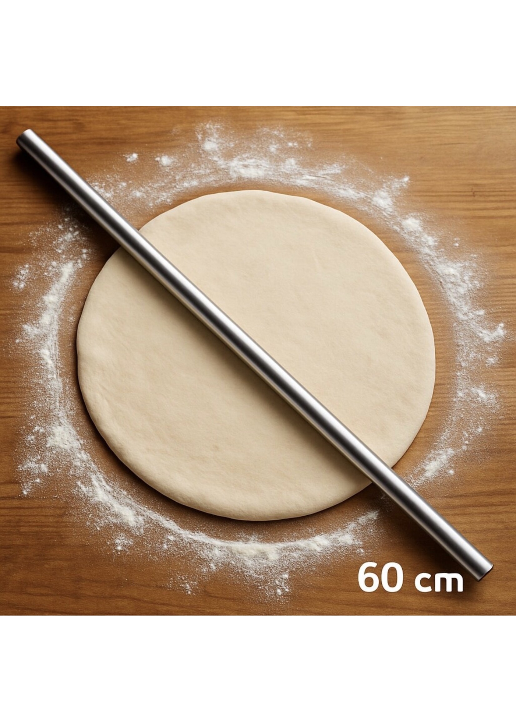 Rouleau à pâtisserie en aluminium disponible en 2 tailles