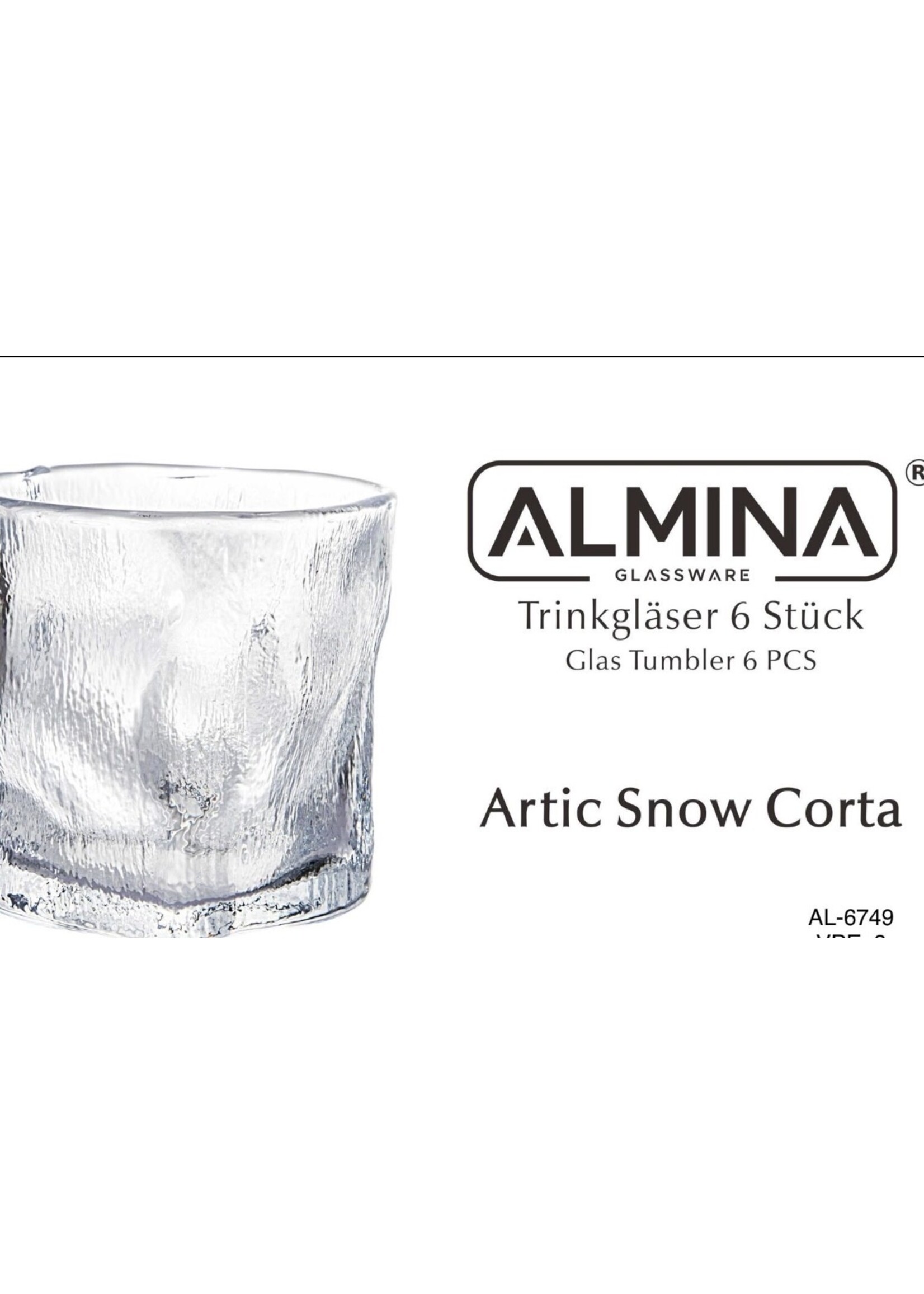 Almina artic snow corta wave glazen 6-stuks