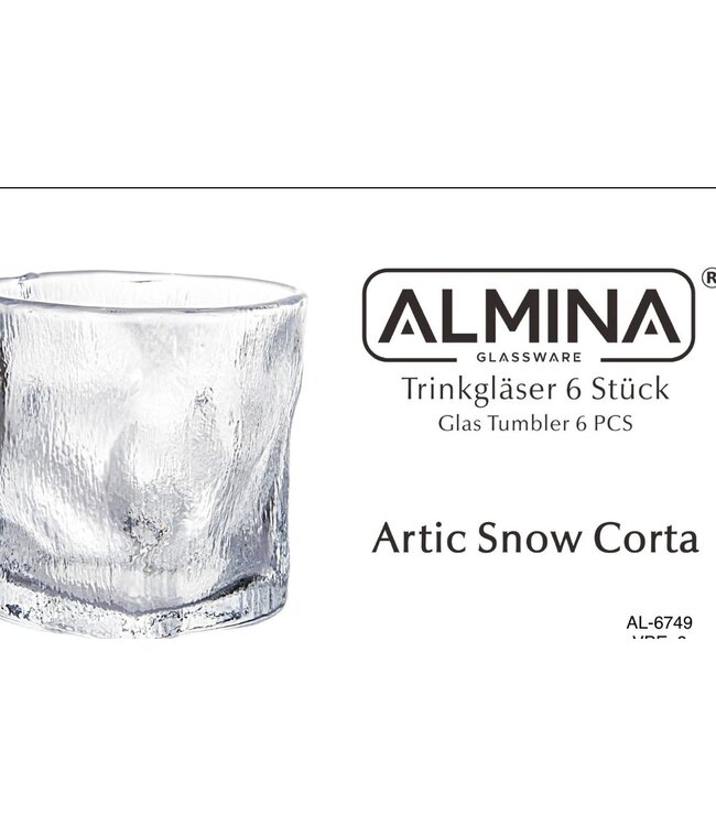 Almina artic snow corta wave glazen 6-stuks