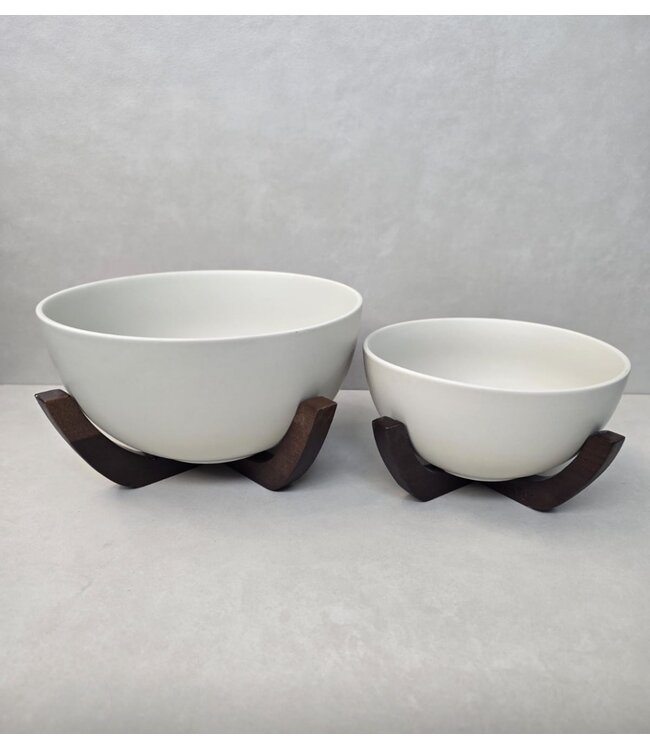 Bavary Serveerschaal mat met bamboo houder 23cm