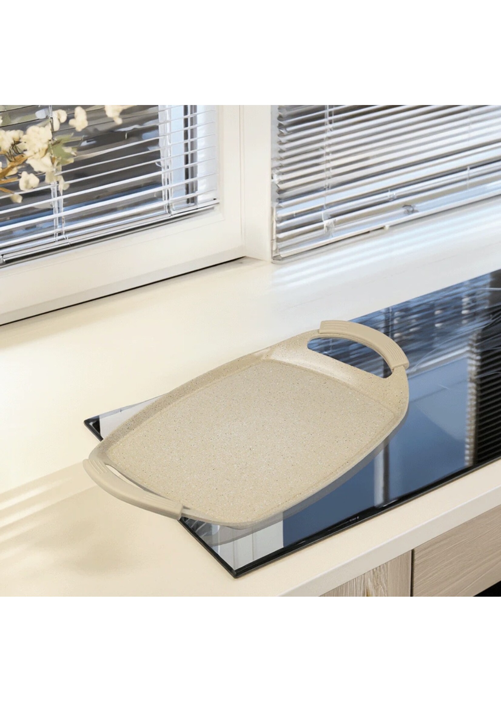 Kitchen&maison Grillplaat - Keramische coating - 47 cm - PFAS-vrij - Beige