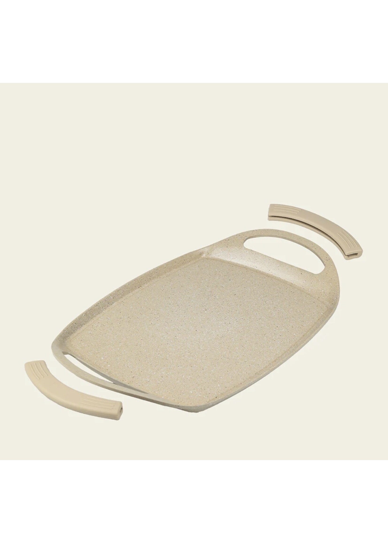 Kitchen&maison Plaque de cuisson - Revêtement céramique - 47 cm - Sans PFAS - Beige