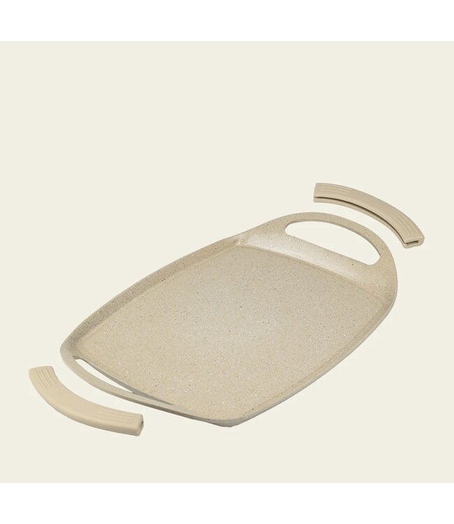 Kitchen&maison Grillplatte – Keramikbeschichtung – 47 cm – PFAS-frei – Beige