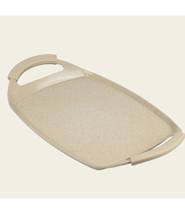 Kitchen&maison Plaque de cuisson - Revêtement céramique - 47 cm - Sans PFAS - Beige