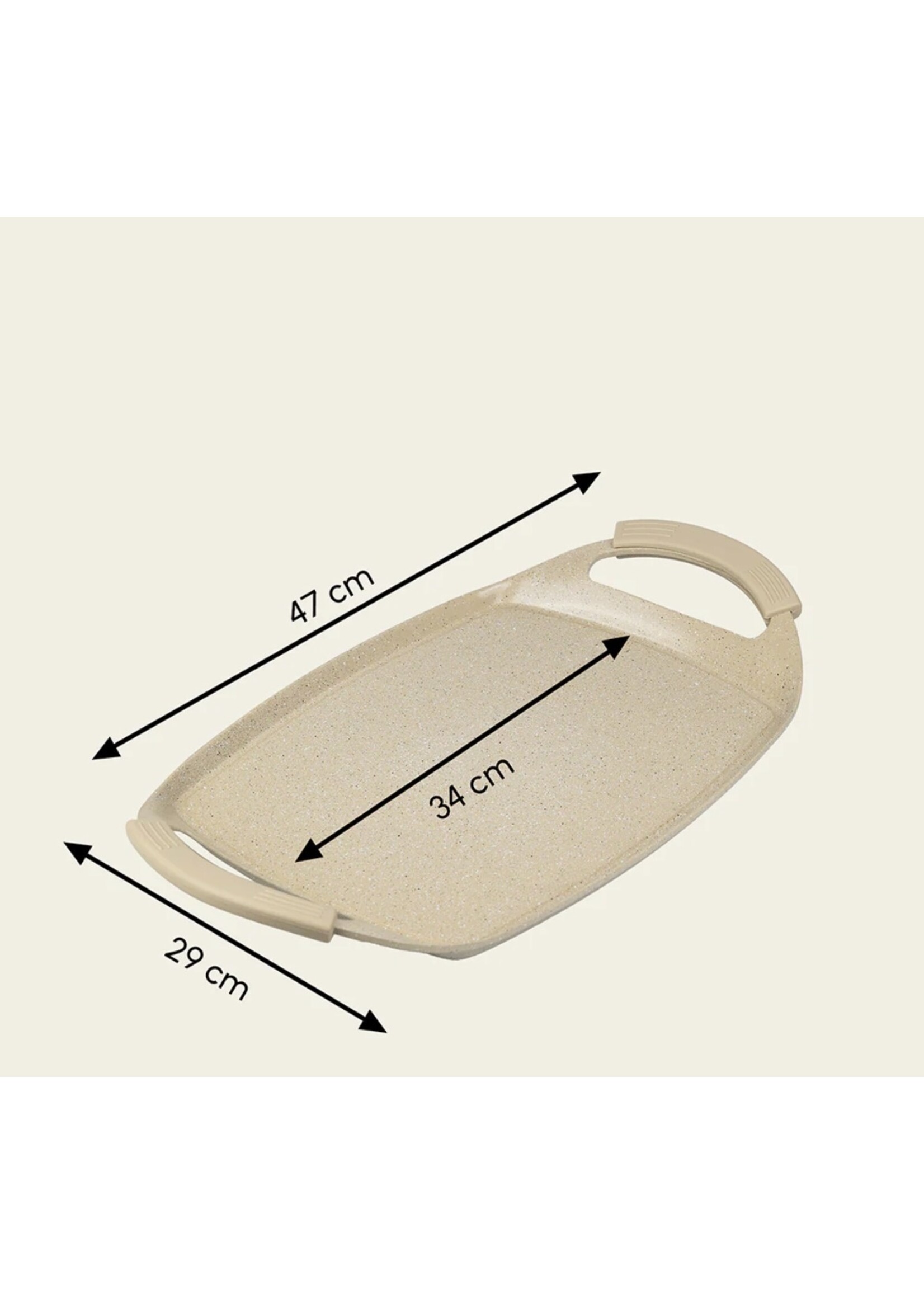 Kitchen&maison Plaque de cuisson - Revêtement céramique - 47 cm - Sans PFAS - Beige