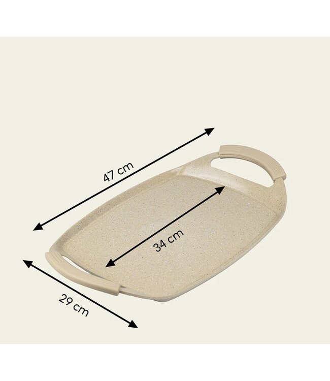 Kitchen&maison Plaque de cuisson - Revêtement céramique - 47 cm - Sans PFAS - Beige