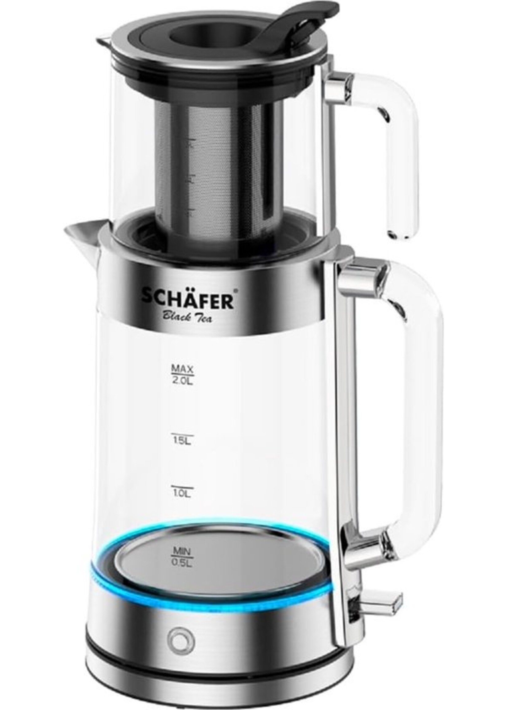 Schäfer Theeset - Complete Set - Krachtige Waterkoker - Elegante Theepot - 2,0L + 0,8L Capaciteit