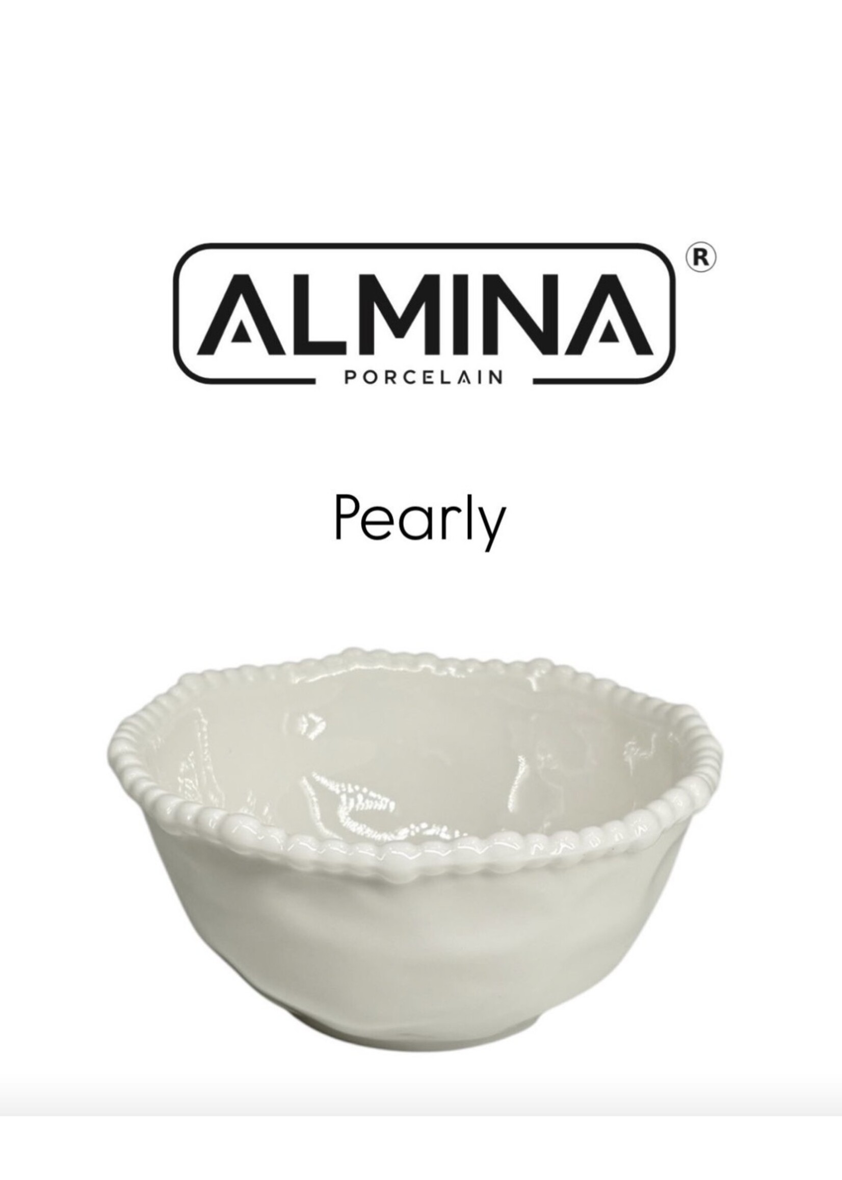 Almina Pearly dipschalen set – 6 Stuks – Wit