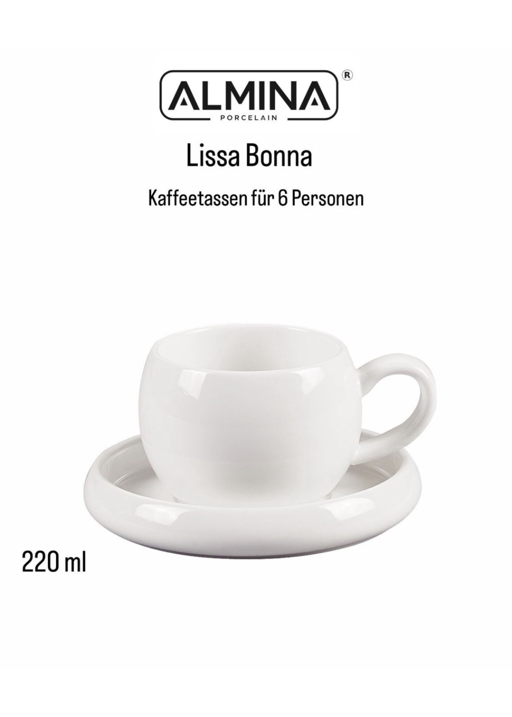 Almina Kaffeetassen Almina Lissa Bone 220 ml