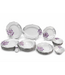 Sunay 27-teiliges Geschirrset – Feines Porzellan mit rosa Blumen und Goldrand