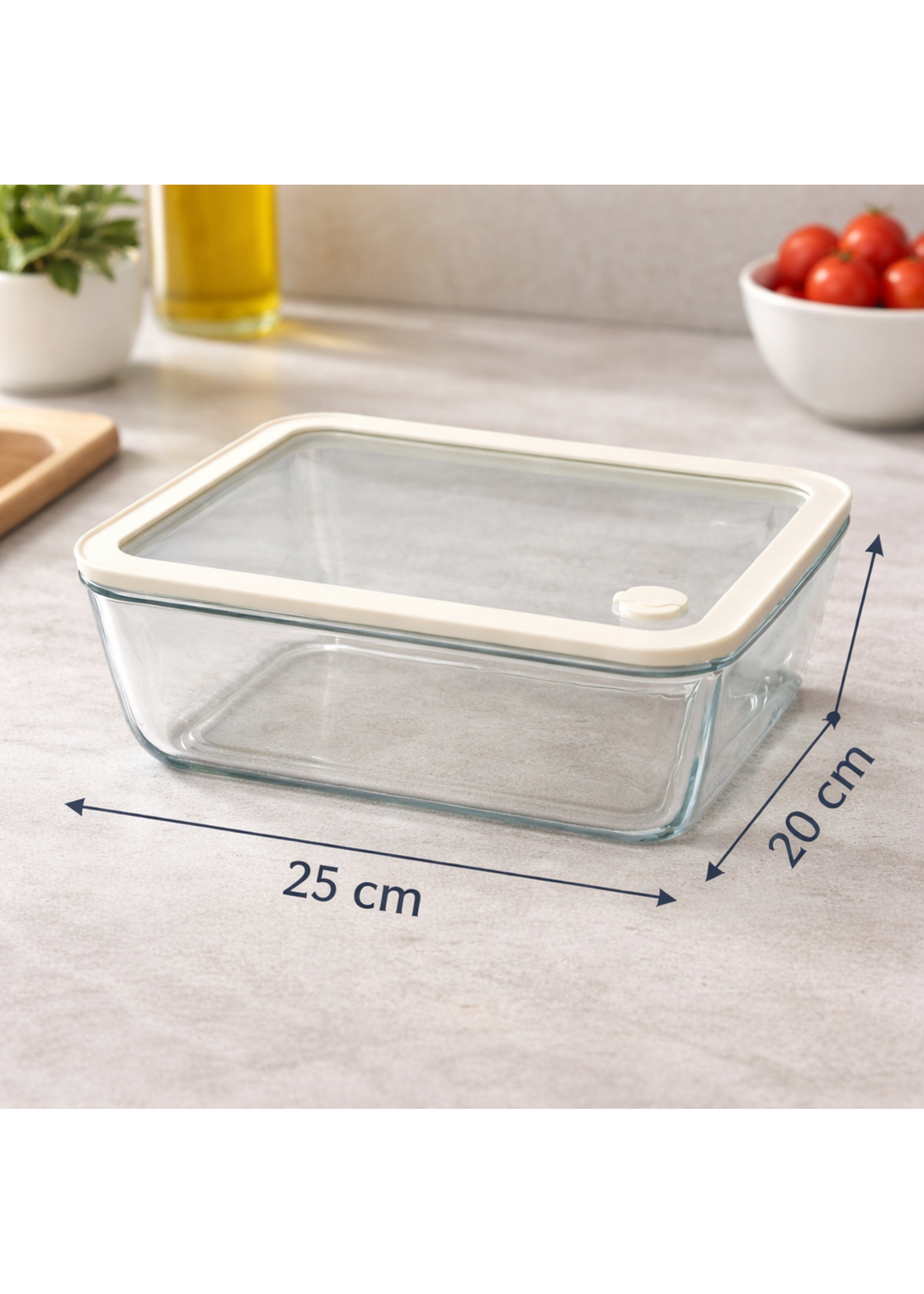 Bavary Glasbehälter mit Deckel – 2600 ml