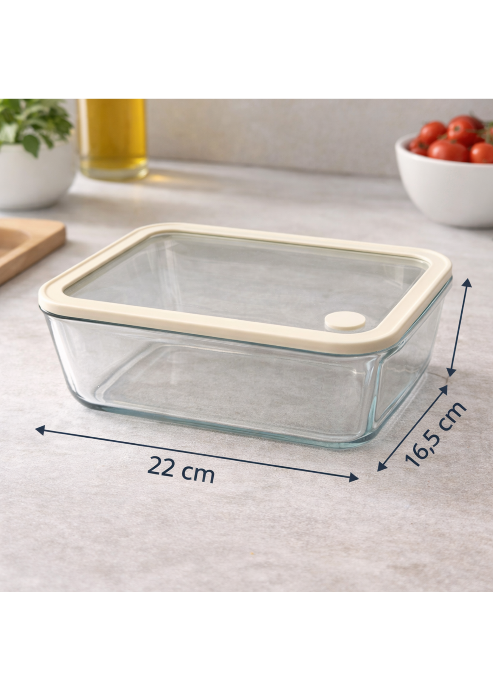 Bavary Glasbehälter mit Deckel – 1400 ml