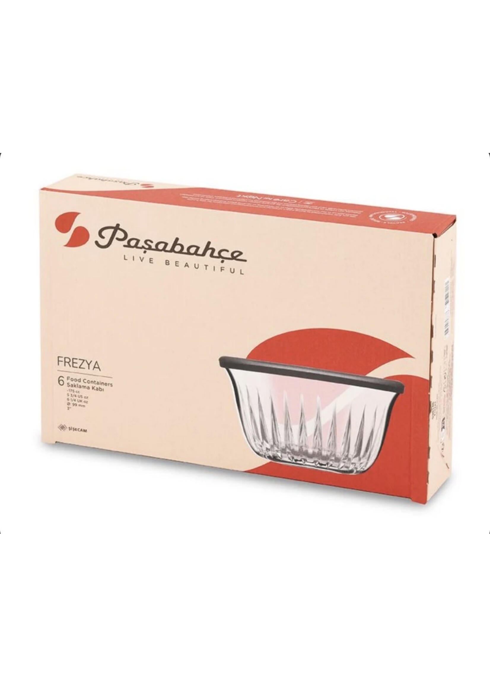 Pasabahce FREZYA Glazen Voorraadschaaltjes met Deksel – Set van 6 x 175ml