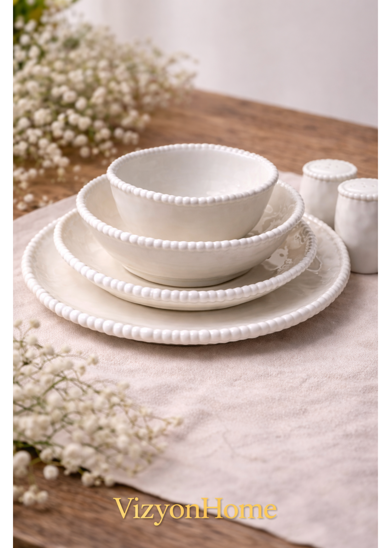 Almina pearly 26-delige serviesset wit