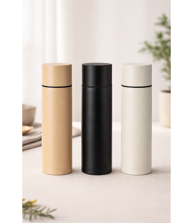 Babary Minimalistische Thermosfles – Stijlvol Design – 350 ml & 750 ml – Beige, Zwart, Wit