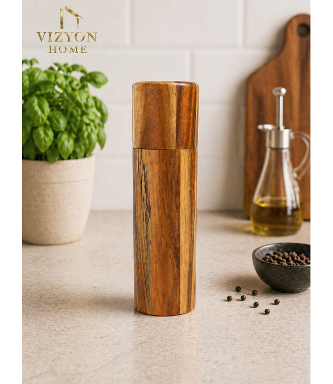 VizyonHome Houten Pepermolen / Kruidenmolen – 20 cm