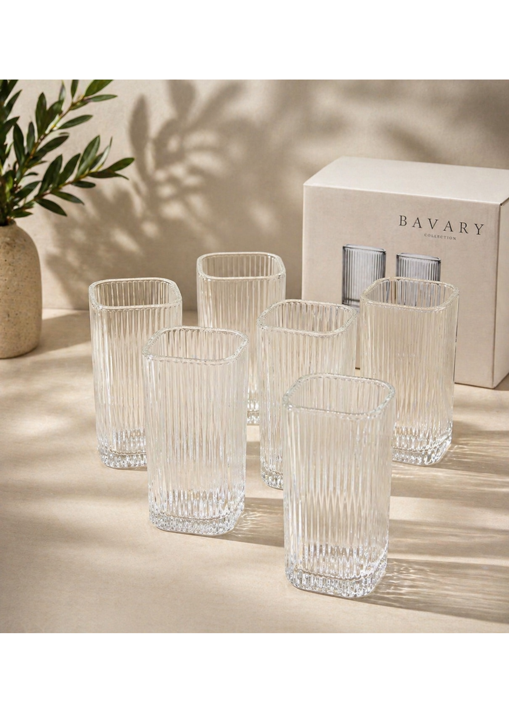 Bavaria Line Gläser – 220 ml – Quadratisches Design (6er-Set)