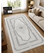 Zelmore Çağla Luxury Series Vloerkleed – Crème / Grijs