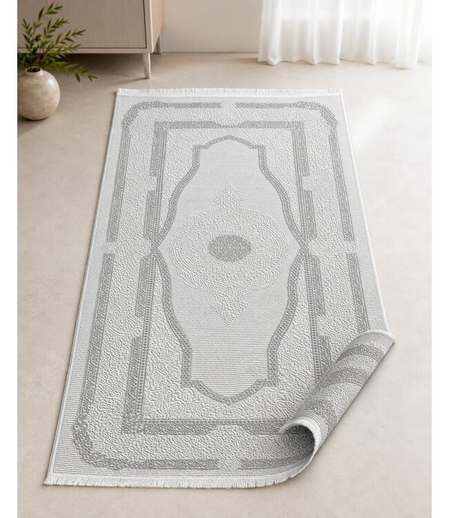 Zelmore Tapis Çağla Luxury Series – Crème / Gris