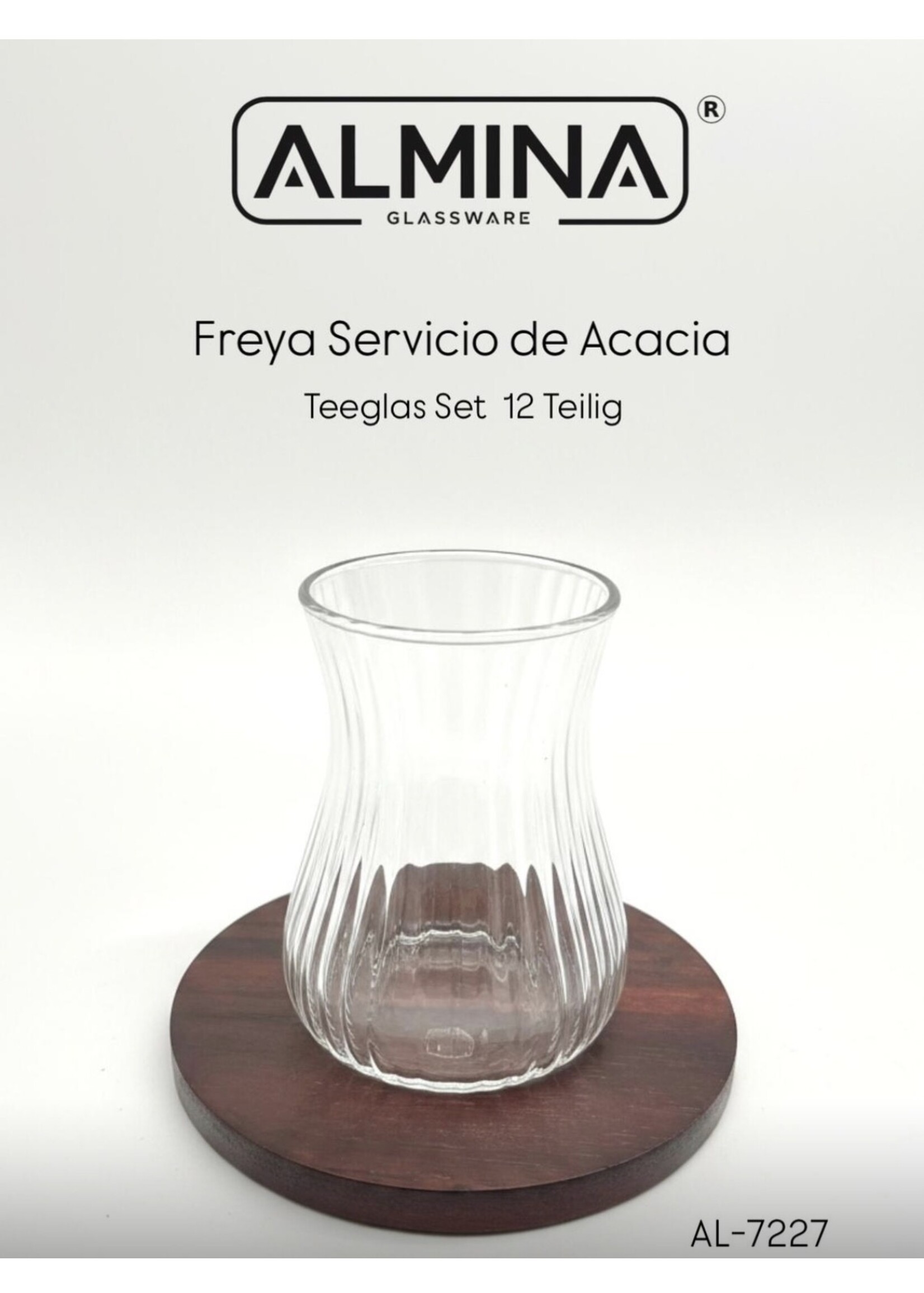 ALMINA Freya Servicio de Acacia – Teeglas-Set 12-teilig