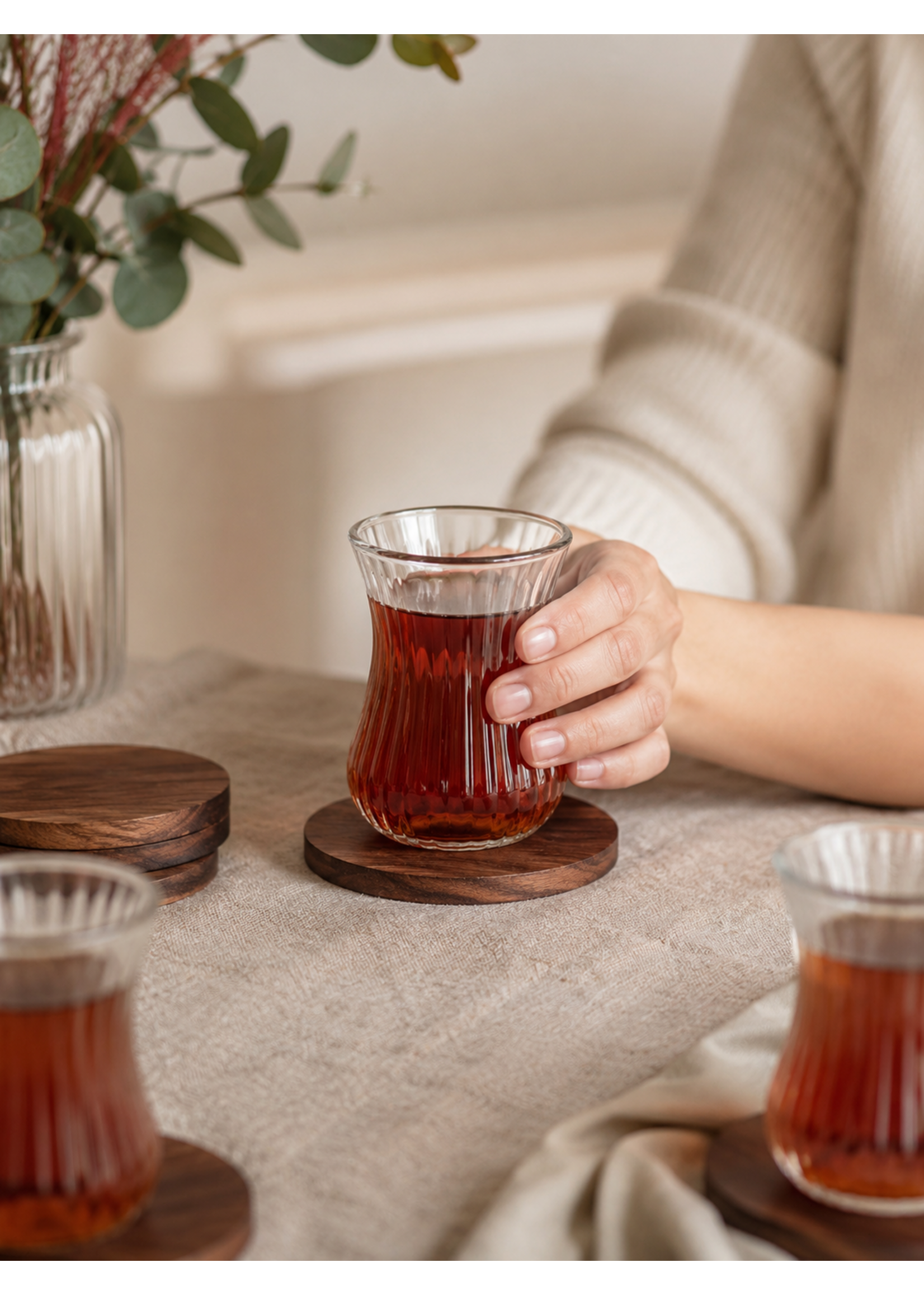 ALMINA Freya Servicio de Acacia – Teeglas-Set 12-teilig