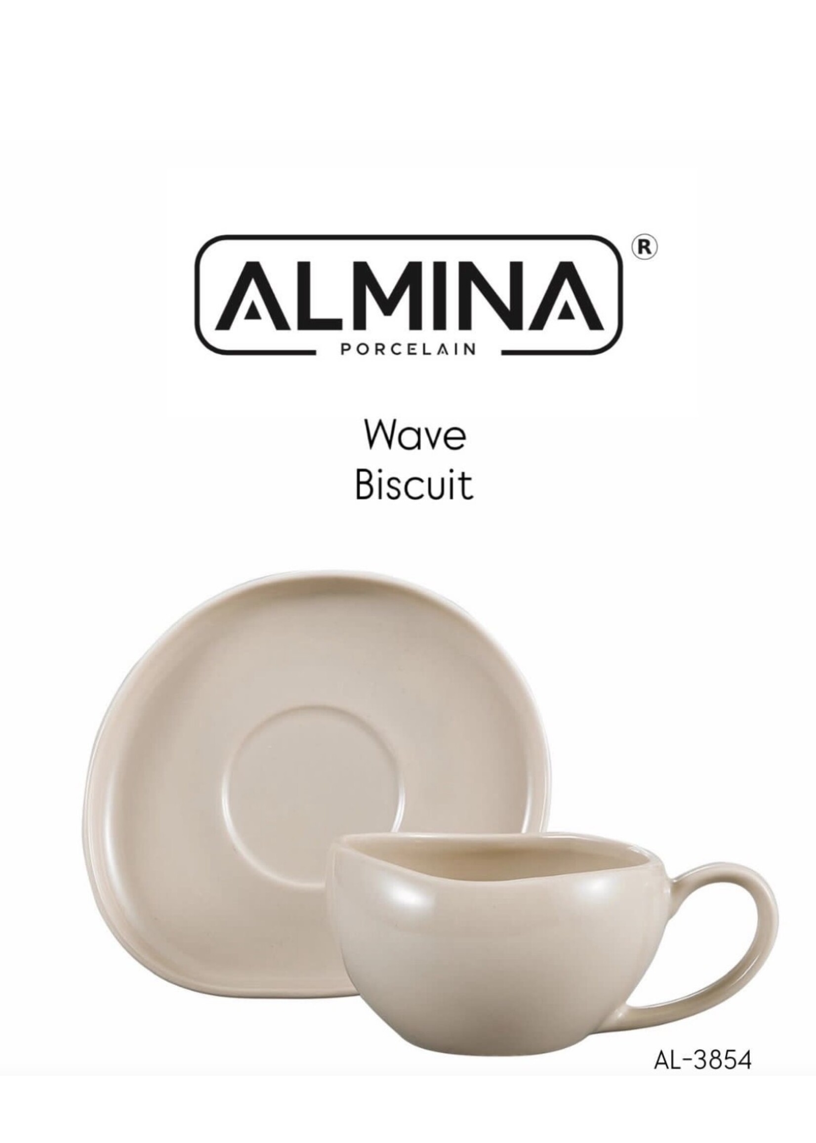 Service à biscuits Wave en porcelaine ALMINA, 12 pièces