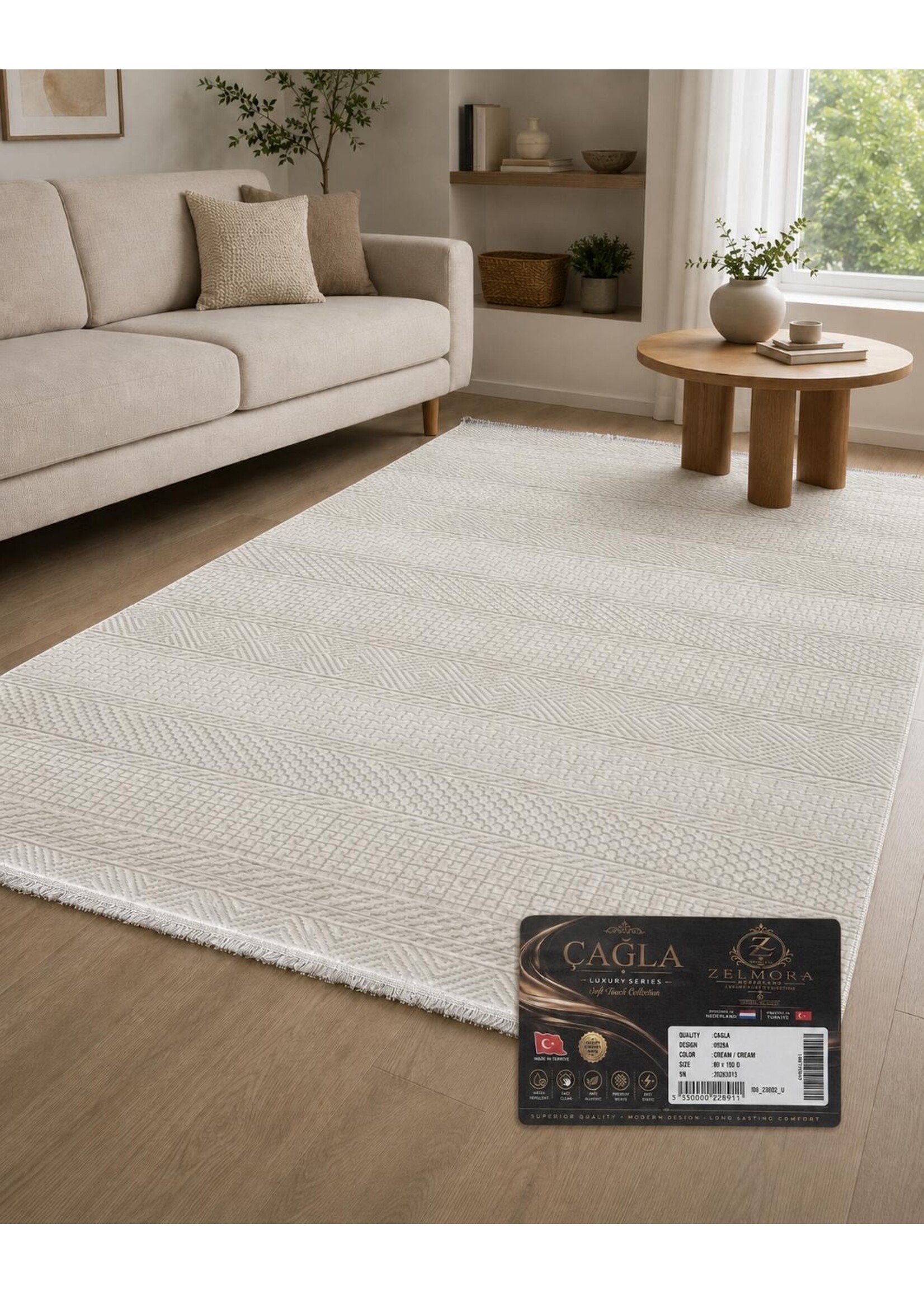 Tapis Zelmora Çağla – Crème