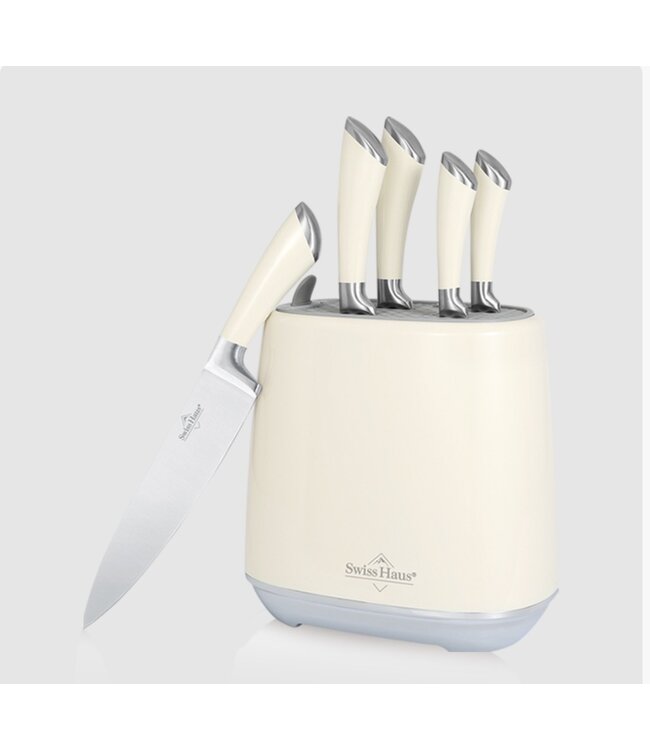 SwissHaus Messerblock-Set – 6-teilig (Modell SH-KSL6CR)