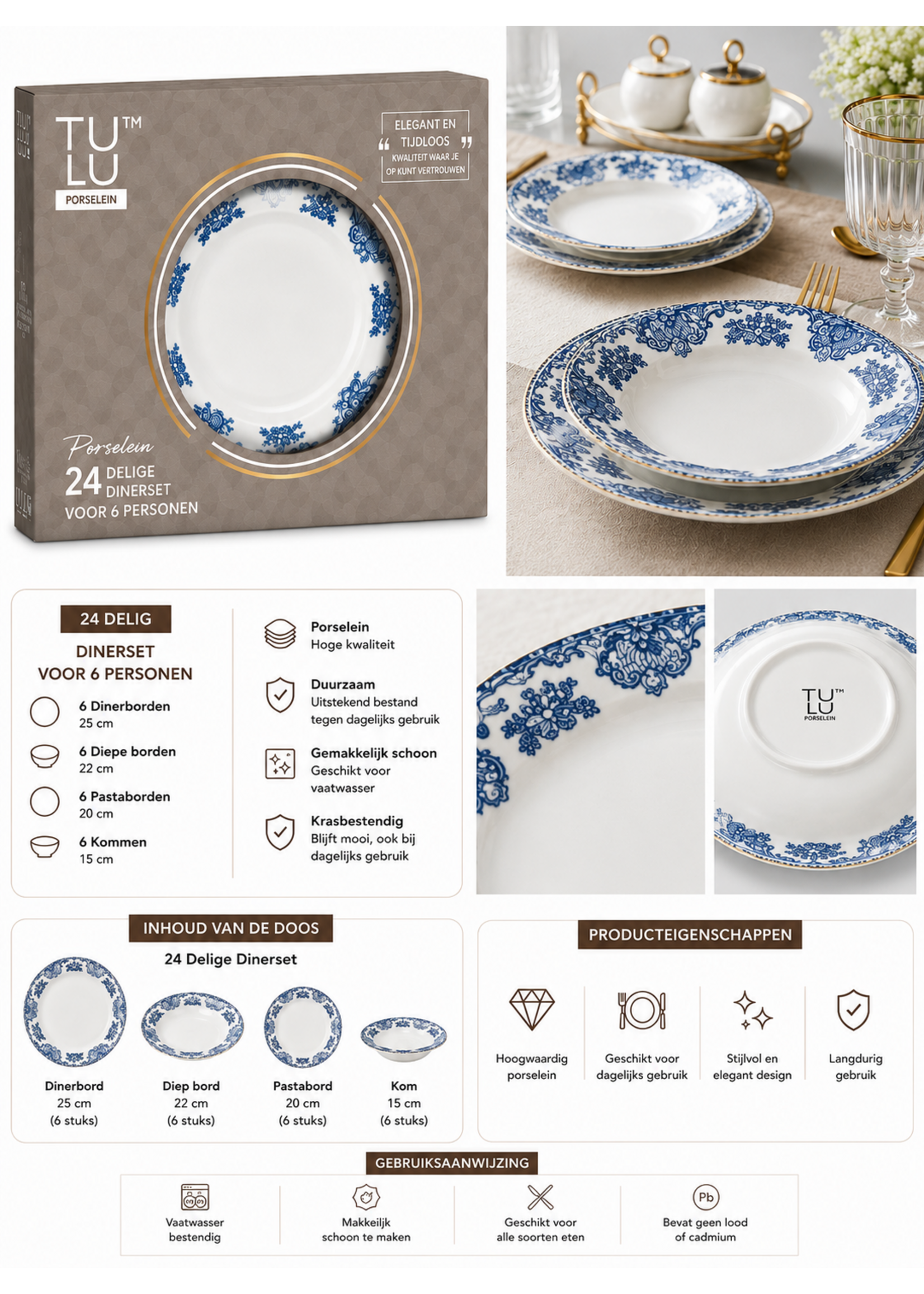 Service de table Tulu 24 pièces