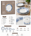 Tulu 24-delige Porseleinen Serviesset Lichtblauw