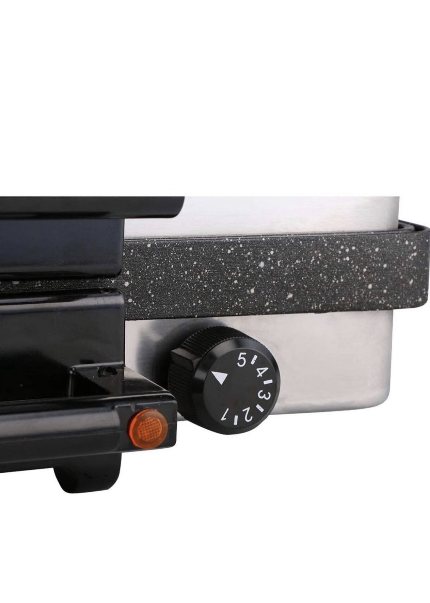 ALMINA Elektrische Contactgrill 2000 Watt – Graniet Coating – 5 Standen Regelbaar – Olieopvangbak