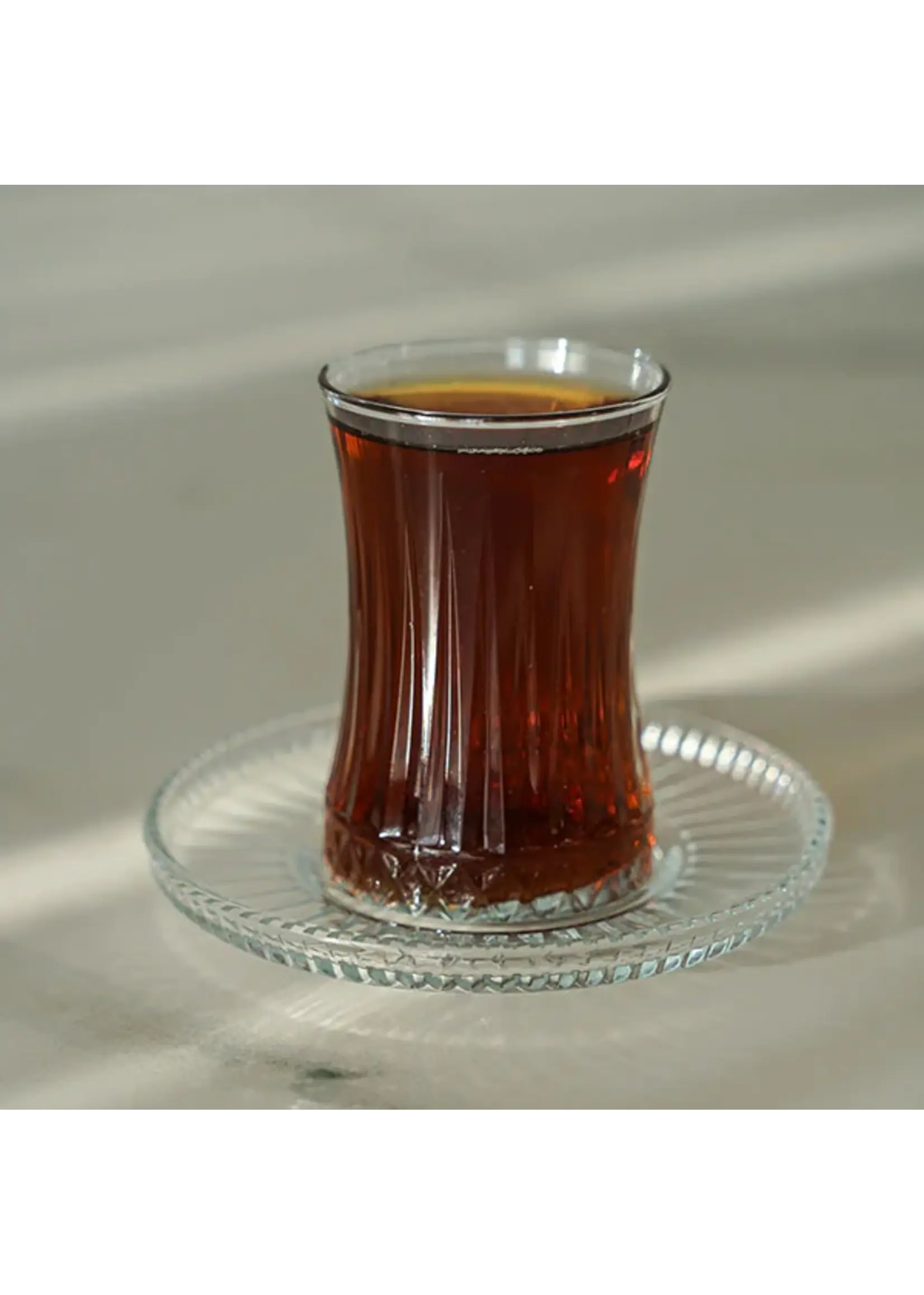 Pasabahçe Elysia Teeglas-Set – 6 Gläser + 6 Untersetzer